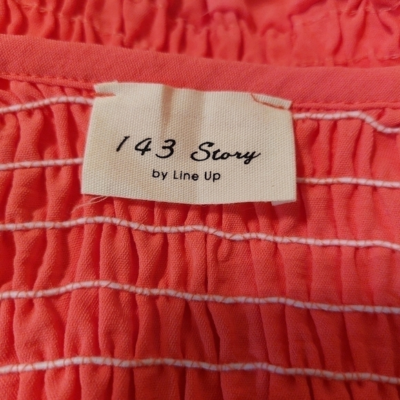 143 STORIES by LINE UP LADIES SHORT SLEEVE RUFFLE TUNIC- L - Picture 5 of 5